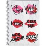 Economix Valentine Stickers Checkered Notebook A5 80 Sheets