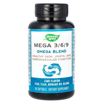 Nature's Way, Mega 3/6/9, Omega Blend, Lime, 90 Softgels