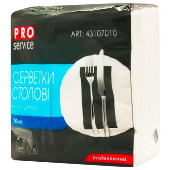 PROservice 1-ply White Table Napkins 33*33cm 100pcs - buy, prices for Vostorg - photo 1
