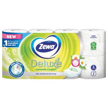 Туалетная бумага Zewa Deluxe Delicate Care белая 3-слойная 4шт - купить, цены на - фото 24