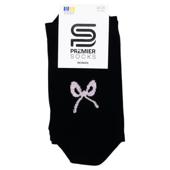 Носки Premier Socks женские высокие бант сзади р.23-25 черный