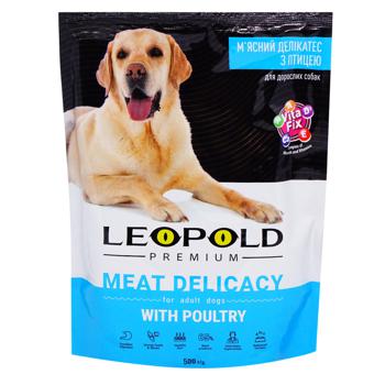 Leopold Premium Wet Feed Meat Delicacies with Poultry for Dogs 500g