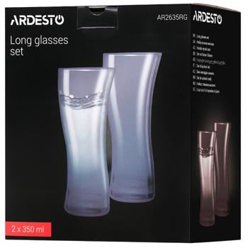 Ardesto Graphite Tall Glass Set 2pcs 350ml - buy, prices for AlcoHub - photo 3