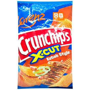 Чипсы картофельные Lorenz Crunchips X-cut Кебаб и лук волнистые 75г