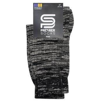 Шкарпетки Premier Socks чоловічі напіввовняні в рубчик р.25-29 бежево-чорний