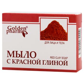 Мило тверде Golden Pharm з червоною глиною 70г - купити, ціни на ULTRAMARKET - фото 1
