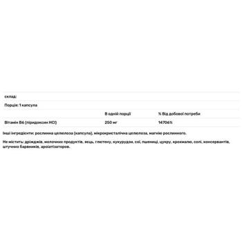 Вітамін В6 Life Extension 250мг 100 капсул - купити, ціни на Біотус - фото 2