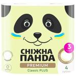 Snizhna Panda Premium Classic Plus 3-ply Toilet Paper 4pcs