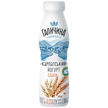 Йогурт Галичина Карпатський Злаки 2,2% 300г