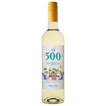 Вино 500 Vinho Verde белое полусладкое 9,5% 0,75л