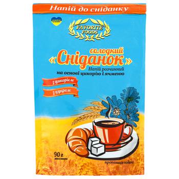 Напій розчинний Favorite Foods Солодкий сніданок на основі цикорію та ячменю 90г - купити, ціни на ЕКО Маркет - фото 1