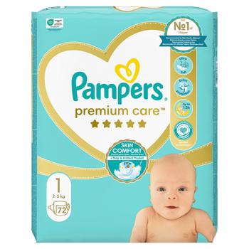 Подгузники Pampers Premium Care размер 1 2-5кг 72шт - купить, цены на МегаМаркет - фото 5