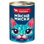 Корм влажный Мясная Миска с телятиной для кошек 415г