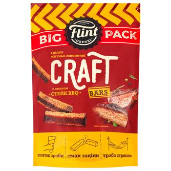 Flint Craft Bars Rye Wheat Rusks with Steak BBQ Flavor 120g - buy, prices for METRO - photo 1