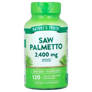 Со Пальметто, Saw Palmeto, Nature's Truth, 2400 мг, 120 капсул швидкого вивільнення (1200 мг на капс - купить, цены на Biotus - фото 1