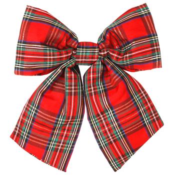 Bona Di Decorative Bow in Checkered Pattern 16cm Red