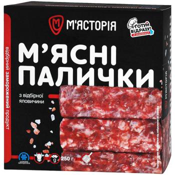 М'ясні палички М'ясторія з яловичини 250г - купити, ціни на КОСМОС - фото 1