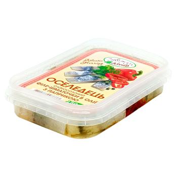 Сельдь Завжди літо филе-кусочки слабосоленая в масле с паприкой 180г - купить, цены на Чудо Маркет - фото 1