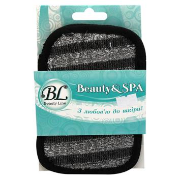Мочалка-мішечок Beauty Line бавовняна вугілля SPA 412257 - купити, ціни на МегаМаркет - фото 1