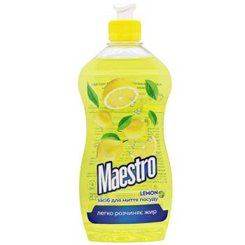Засіб для миття посуду Maestro Lemon 500мл - купити, ціни на Auchan - фото 1