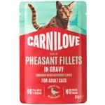 Вологий корм для котів Carnilove Adult Gravy 85 г - фазан та листя малини