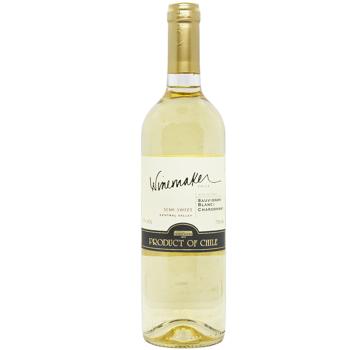 Вино Winemaker Sauvignon Blanc-Chardonnay біле напівсолодке 12% 0,75л - купити, ціни на ЕКО Маркет - фото 1