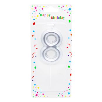 Metallic Number 8 Cake Candle - buy, prices for COSMOS - photo 1