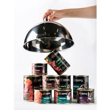 Savory Gourmand Adult упаковка вологого корму для собак 5+1 шт х 400 г - качка - купить, цены на MasterZoo - фото 4
