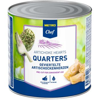 Metro Chef Artichoke Hearts Quarters in Brine 2650ml