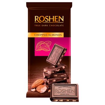 Шоколад чорний Roshen з подрібненим мигдалем 85г - купити, ціни на - фото 3