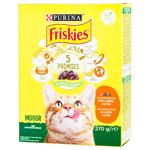Корм сухий Friskies Indoor з куркою, індичкою та овочами для домашніх котів 270г