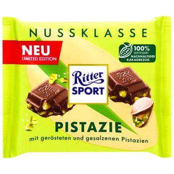 Шоколад молочний Ritter Sport з фісташками 100г - купити, ціни на КОСМОС - фото 1