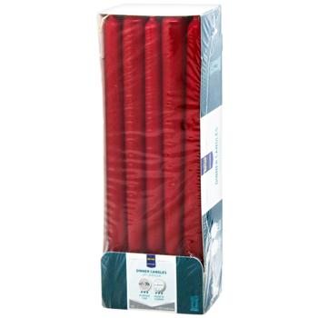 Metro Professional Red Dinner Candle 22x240mm 10pcs - buy, prices for METRO - photo 1