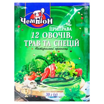 Приправа Чемпион 12 овощей 30г - купить, цены на ЕКО Маркет - фото 1