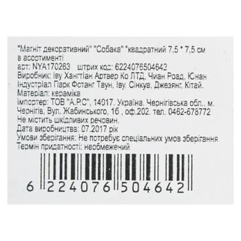 Магнит Собака декоративный квадратный 7,5см - купить, цены на - фото 6