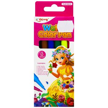 Yalong Water Color Felt-Tip Pens Set 6 Colors - buy, prices for MegaMarket - photo 3