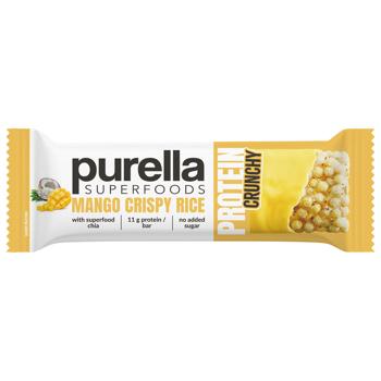 Батончик протеиновый Purella Superfoods Crunchy Mango Crispy Rice 45г - купить, цены на METRO - фото 1