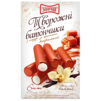 Сирки глазуровані Злагода Творожні батончики з ароматом карамелі та ванілі 23% 120г - купити, ціни на - фото 3