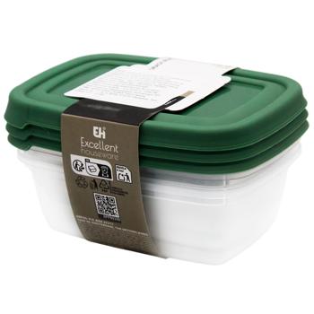 Емкость для хранения Excellent Houseware с крышкой 3шт в ассортименте - купить, цены на - фото 2