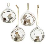 Decoris Animals Glass Christmas Tree Ball 8cm in assortment