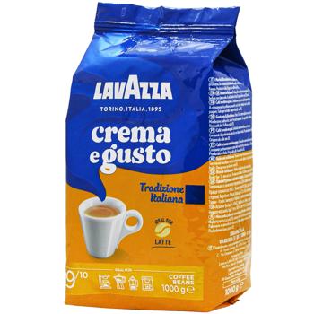 Кофе в зернах Lavazza Crema e Gusto Tradizione Italiana 1кг - купить, цены на Auchan - фото 1