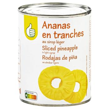 Ананас Auchan скибочки в легкому сиропі 340г