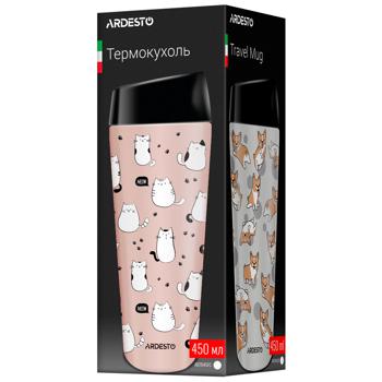 Термокружка Ardesto Coffee Time Cats коричневая 450мл - купить, цены на ULTRAMARKET - фото 3