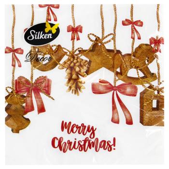 Серветки столові Silken Підвіска з печива 3-шарові 33*33см 18шт