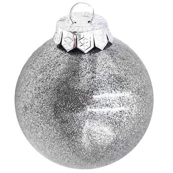 Куля ялинкова Безант глітер прозора срібло 8см - купити, ціни на - фото 2