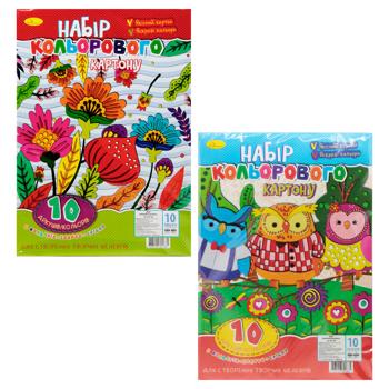 Картон кольоровий Апельсин А4 10 аркушів - купити, ціни на ЕКО Маркет - фото 1