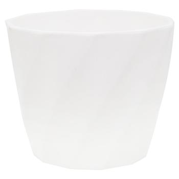 Wavy White Flowerpot 100mm - buy, prices for ULTRAMARKET - photo 1