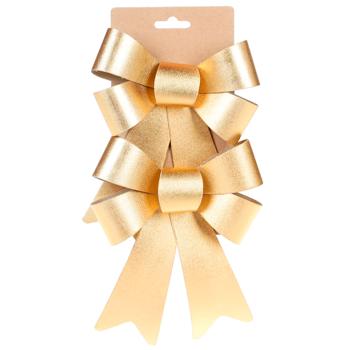 Bona Di Set of Satin Decorative Bows 14x20cm 2pcs Gold - buy, prices for WINETIME - photo 1