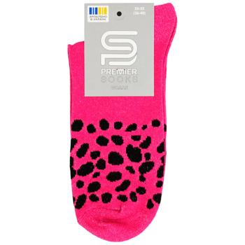 Шкарпетки Premier Socks жіночі високі з принтом р.23-25 фуксія