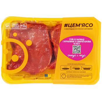 Стейк #ЦЕМ'ЯСО в маринаде с клюквой из свиной корейки на кости охлажденный ~1кг - купить, цены на Auchan - фото 4